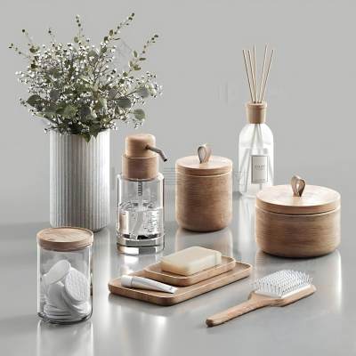 卫浴洗涤用品组合 洗漱用品 洗面奶 化妆品 高精度化妆品 装饰品